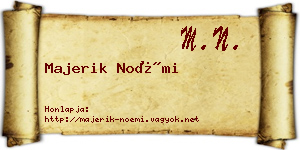 Majerik Noémi névjegykártya